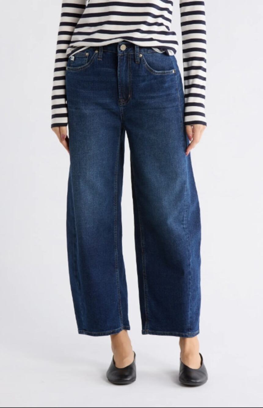 NWOT Seven7 Relaxed Fit High Waist Pieced Barrel Jeans in Canyon Size 12